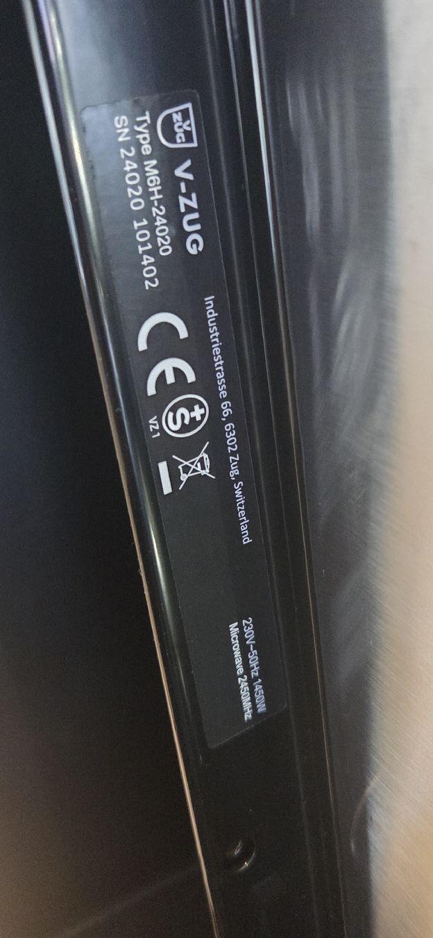 V-Zug Forni: Four à micro-ondes V-Zug Miwell V600 blanc – Usato da St. Silvester venduto da -JeB- 5