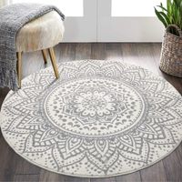 Runder Teppich, weich, rutschfest 120cm, Bohemian Chic Lock