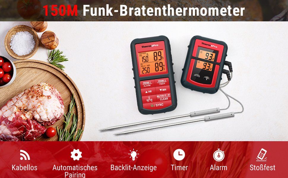 Altro per la casa: Pro Digitales Fleischthermometer mit 2 Fühlern – Nuovo e nell'imballaggio originale da Geneve venduto da Titi2008 1