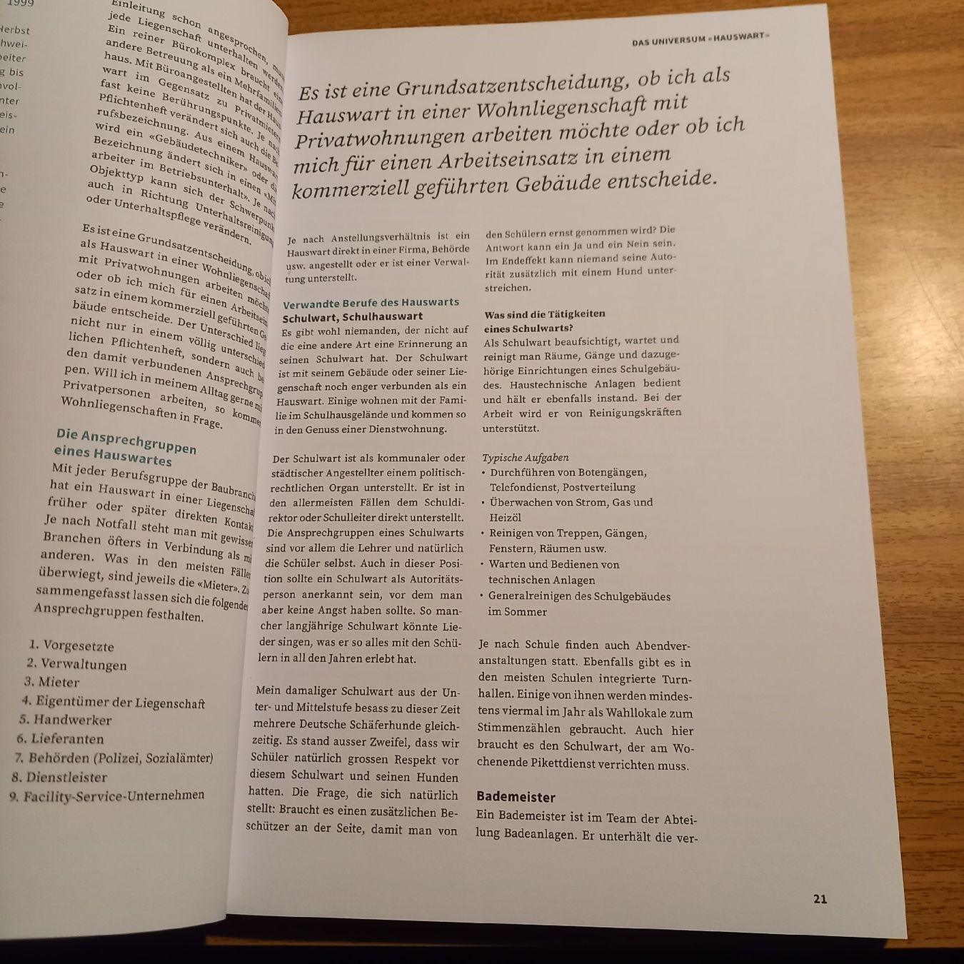 Libri: Berufsalltag eines erfolgreichreichen Hauswarts – Nuovo (secondo la descrizione) da Galgenen venduto da Allerlei8854 2