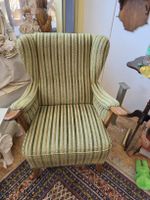 Gemütlicher Vintage Sessel, grün gestreift,Top Zustand!