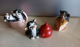3Katzenfiguren SHUDEHILL, Sammelstücke, Deko