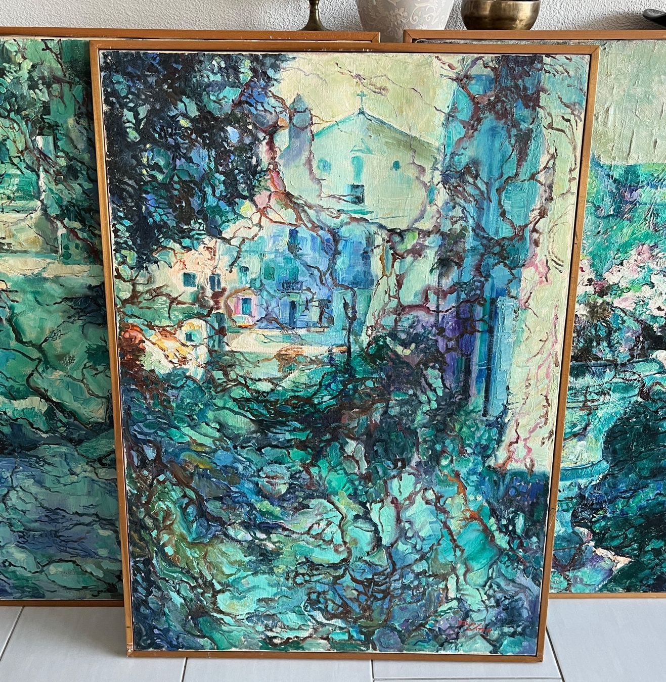 Dipinti: Triptychon - dreiteiliges Gemälde – Usato da Stetten AG venduto da Brissago25 3