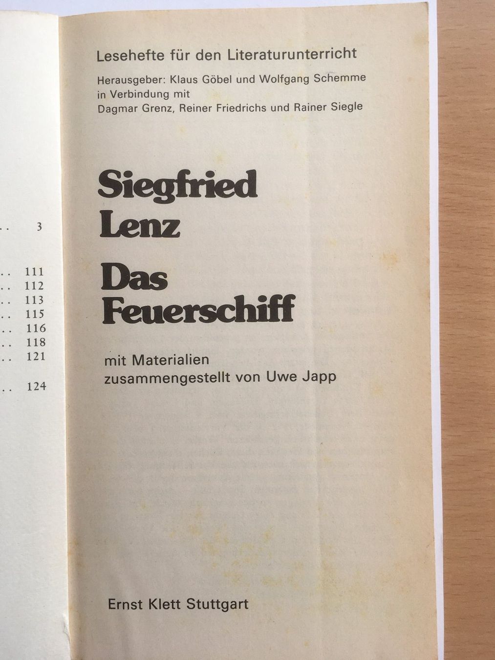 Bücher: Das Feuerschiff - Siegfried Lenz – Gebraucht aus Grenchen von Kogi7 2