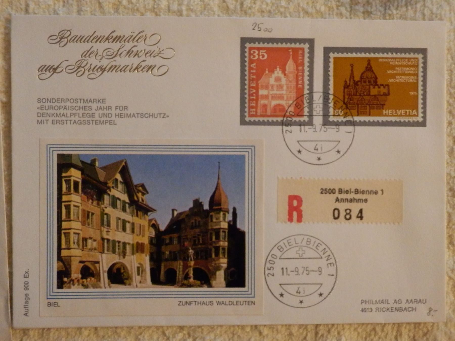 Alle Briefmarken: Lot mit 6 Bedarfsbriefen, Biel / Bienne – Gebraucht aus Ueberstorf von dinbau 3