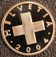 1 Rappen Schweiz 2004 pp / aus Münzsatz /in einer Münzkapsel