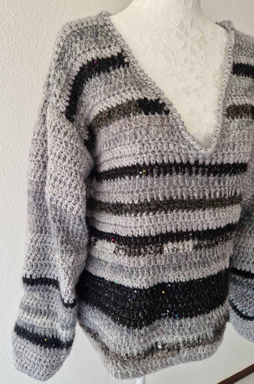 Pull Crochet I.CODE Pour Femme - Taille M, Gris, Neuf Avec étiquettes