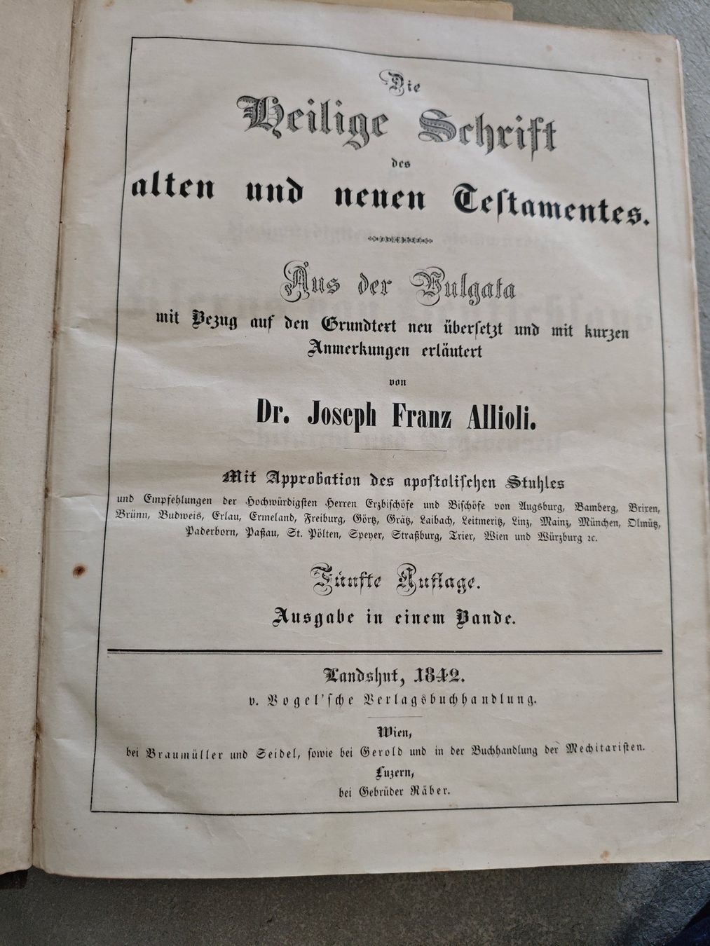 Libri: Bibel von Dr. Allioli – Usato da Winterthur venduto da pipo054