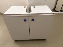 Waschbeckenunterschrank weiss mit 2 Türen, gebraucht