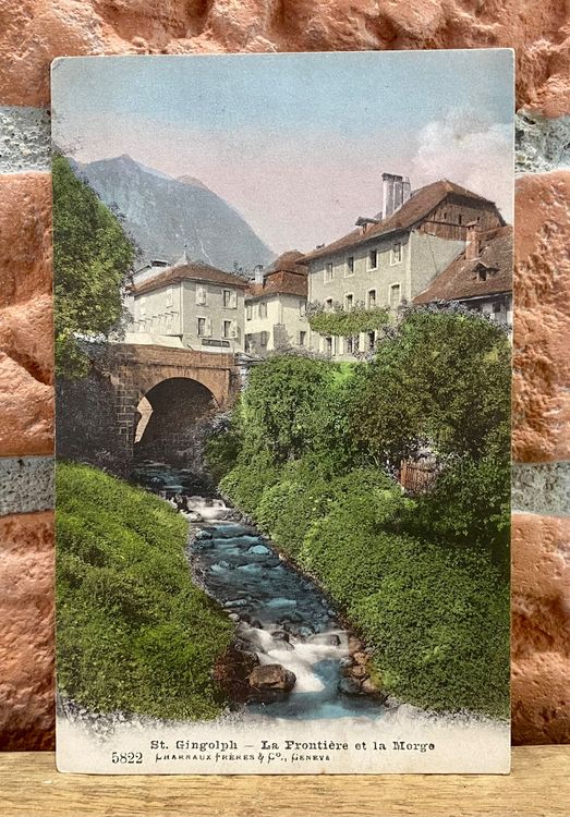 Antike AK - ST. GINGOLPH - La Frontière et la Morge (Gebraucht) in Root ...
