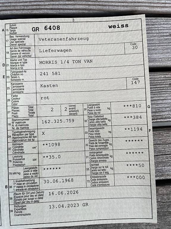 Autos: MORRIS Minor Van – D'occasion à Flims Waldhaus par cab081 4