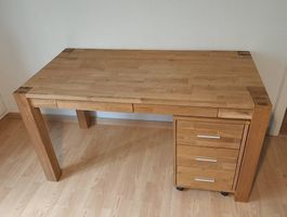 Schreibtisch Massivholz Eiche 140x70 cm inkl. Korpus