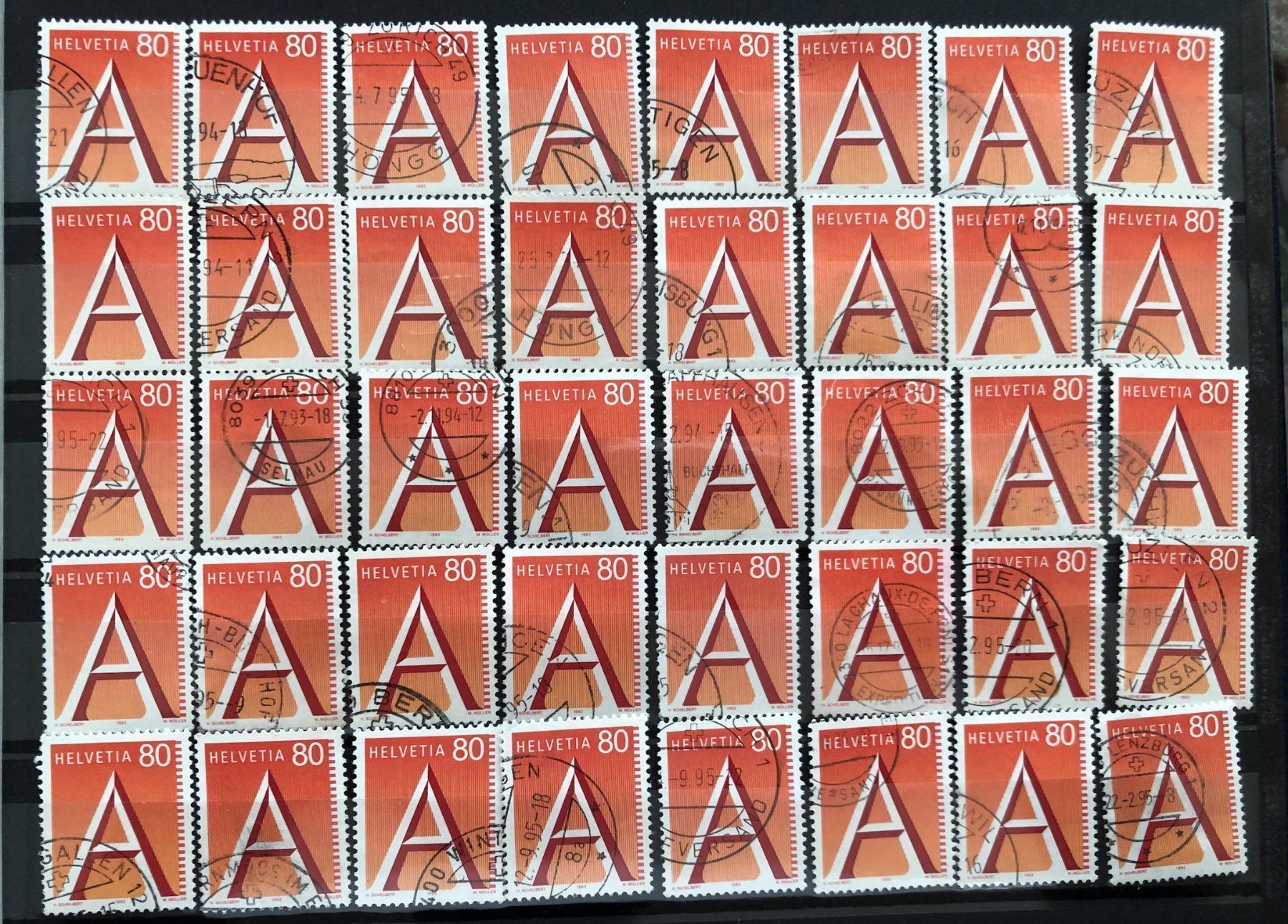 Tutti i francobolli: Nr.838 mit Stempel 40 Stück – Usato da Aarau venduto da Billa007