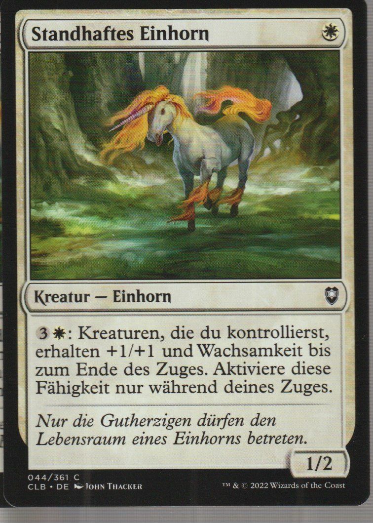 Magic The Gathering Carte collezionabili: TCG Magic The Gathering MTG CLB  044  Standhaftes Einhor – Nuovo (secondo la descrizione) da Vezia venduto da Aquarius_Age