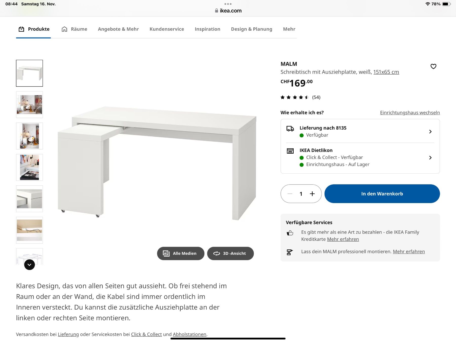 Ikea Schreibtische: Ikea Schreibtisch mit Korpus – Neu (gemäss Beschreibung) aus Langnau am Albis von  4