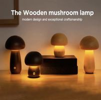 Pilz Lampe aus Holz, neuwertig, USB wiederaufladbar🍄!
