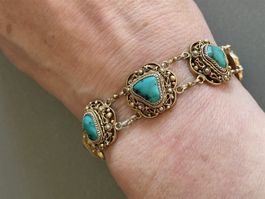 CHINA Jugendstil TÜRKIS Armband 17.5cm wertvoll wunderschön