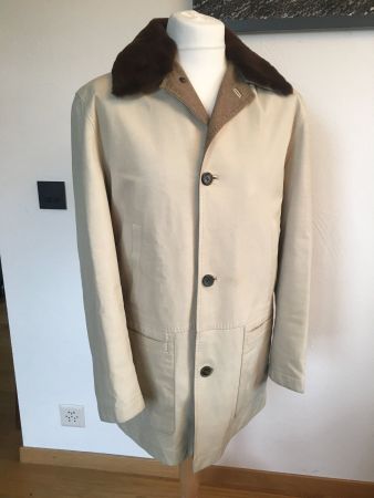 SILVANO LATTANZI LEATHER CAR COAT LINED IN CASHMERE 48