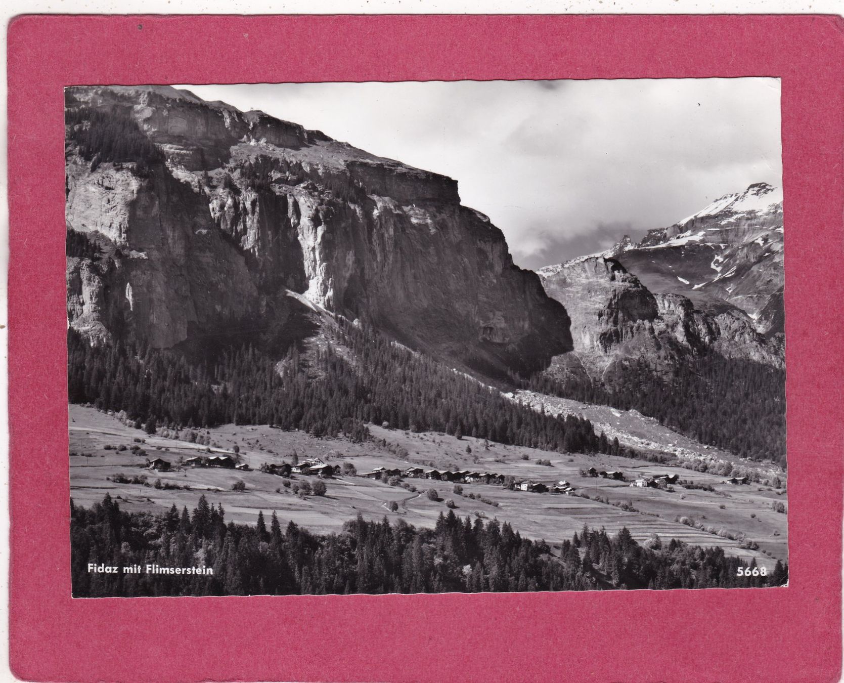 Ansichtskarten: Fidaz mit Flimserstein 1960 – Gebraucht aus Herisau von Lisegrat2008
