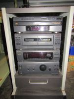 Sony Hi Fi Stereo Anlage mit allen Geräten und dem Rack