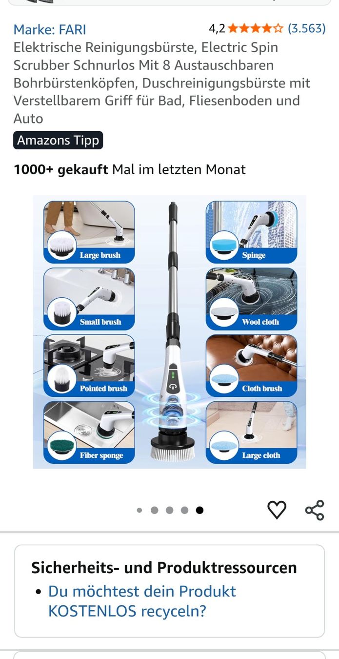 Sonstiges für Haushalt & Wohnen: Elektrische Reinigungsbürste – Neu und originalverpackt aus Zuchwil von mag_mdx5 2