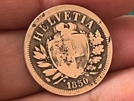 Schweizer  2 Rappen 1850 A Helvetia