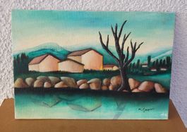 Vintage Bild Oel auf Leinwand signiert M.Gasparri