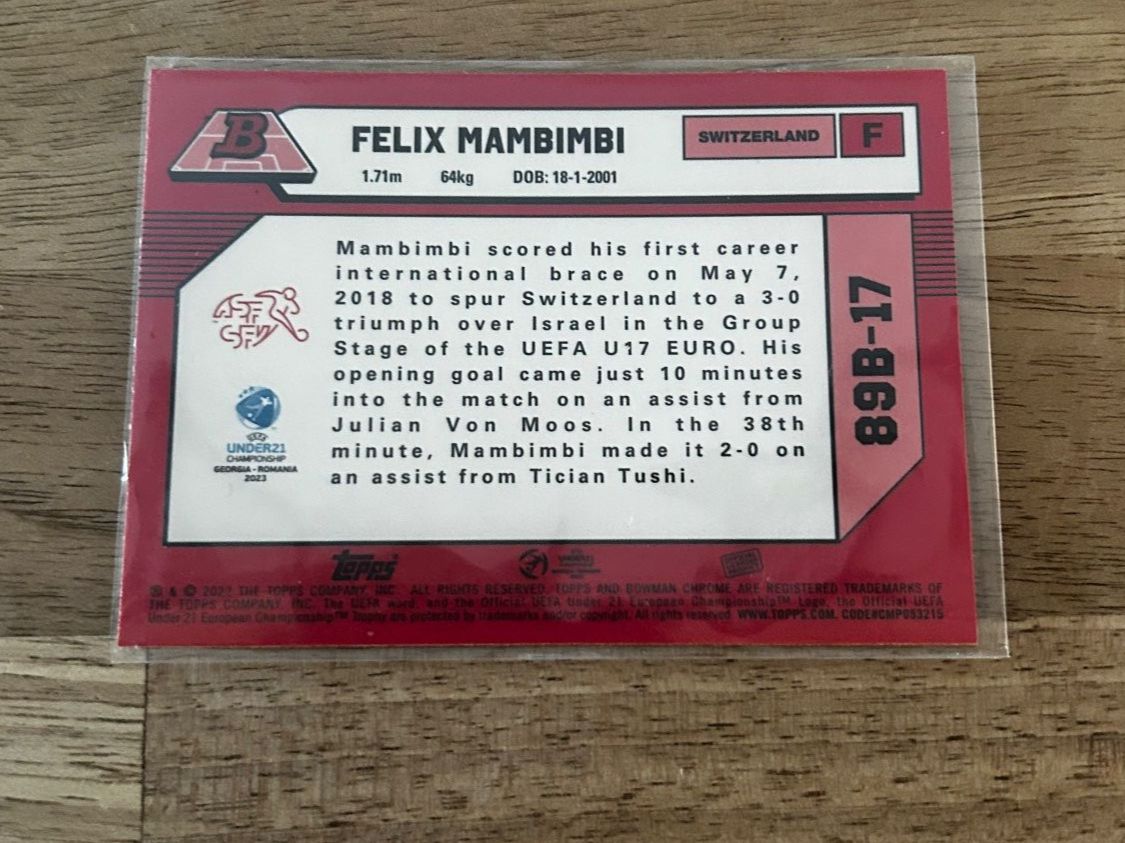 Topps Carte collezionabili: Topps Felix Mambini 2022 – Usato da Oberwil-Lieli venduto da Mhd 1