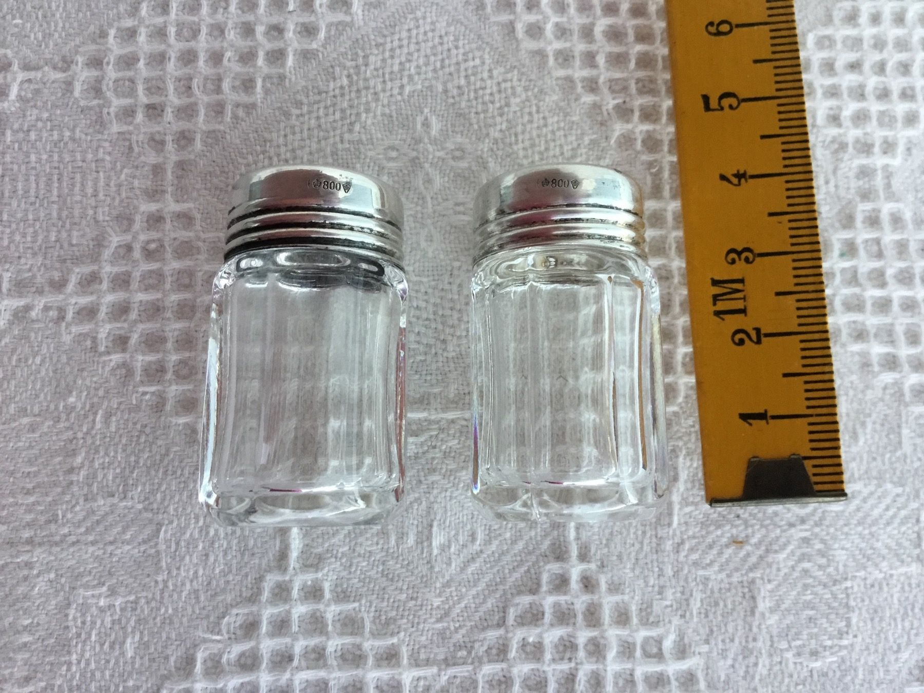 Set di tavolo e panche: Antikes Salz und Pfeffer Silber 800 – Usato da St. Gallen venduto da chamilla 5