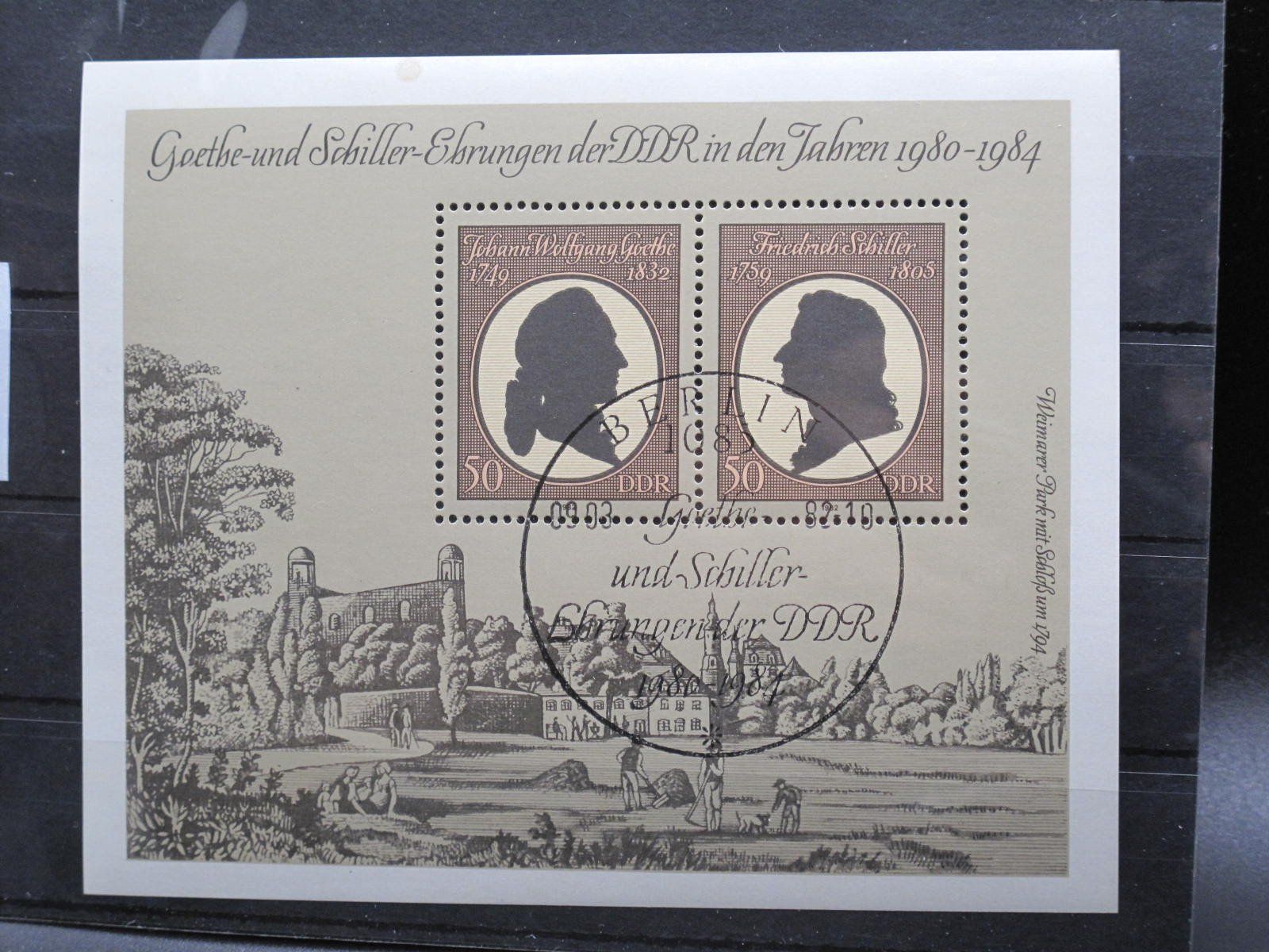 Tutti i francobolli: DDR 1982 Goethe / Schiller Block 82 gest – Usato da Wil SG venduto da fva01