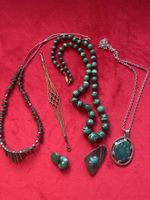 Malachit Schmuck Set, Vintage Halsketten und Ohrringe 💍💎