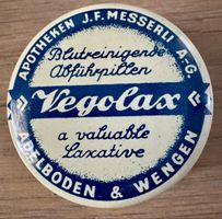 Kleine alte Blechdose Verkaufsladen VEGOLAX Apotheke