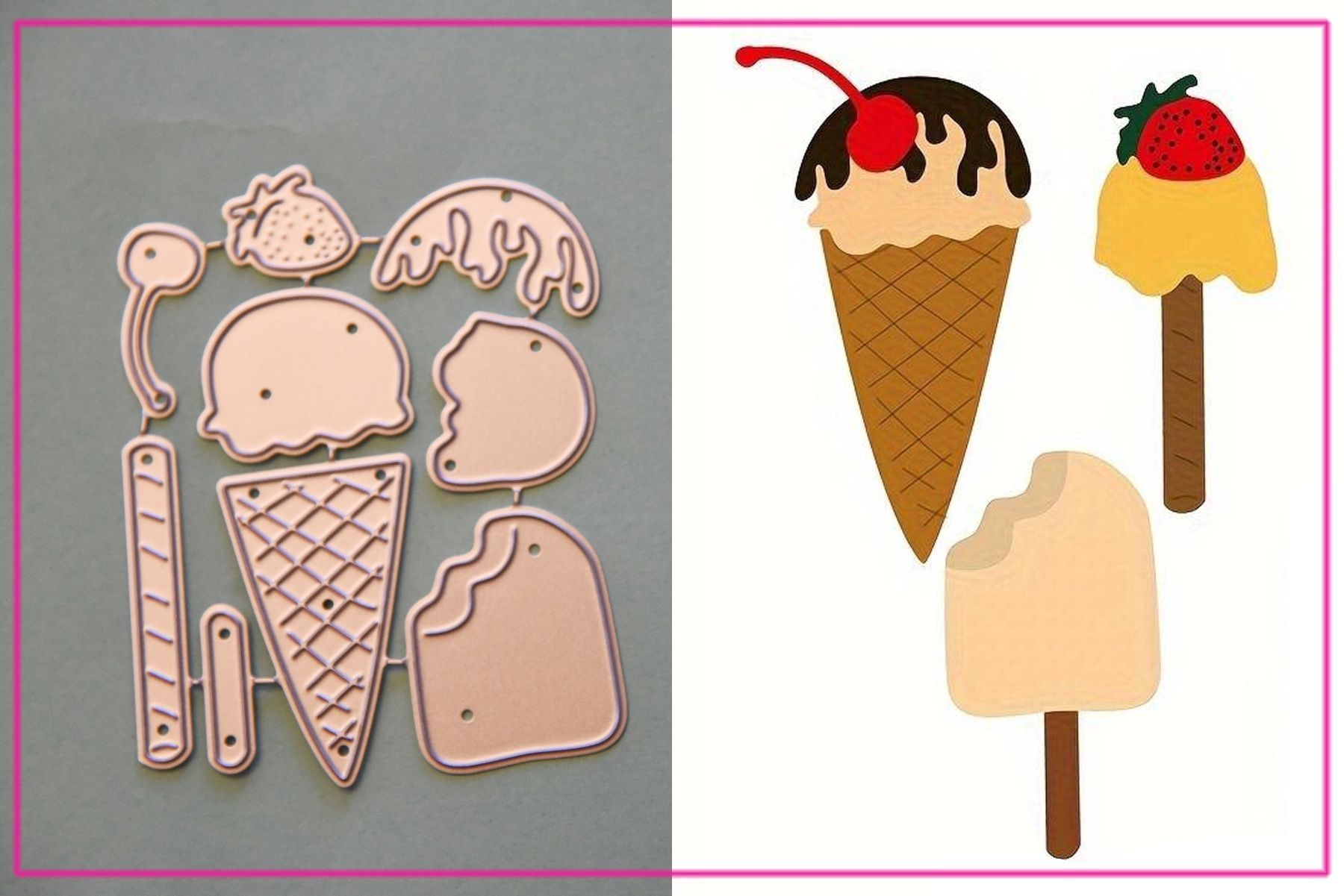Schablonen: 3 Glace / Eis -  Stanzschablonen – Neu und originalverpackt aus Frenkendorf von jazzplatten