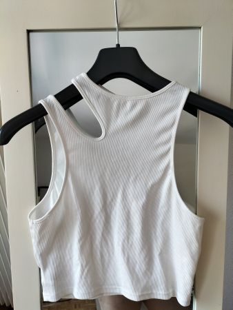Débardeur femme blanc découpé taille XL