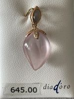 Schmuck Anhänger 18kt mit Rosenquarz, Mondstein, Diamanten