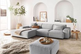Ecksofa Eastport in Cord grau links