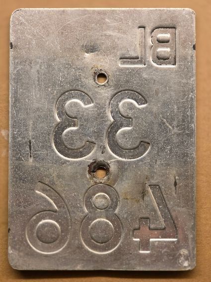 Sachs Schilder: Velonummer BL 2009 gelb Mofanummer Plaque Mofa – Gebraucht aus Schenkon von Uhu007 1
