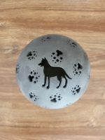 Keramik Deko Kugel Hund Pfoten neuwertig Unikat 13cm
