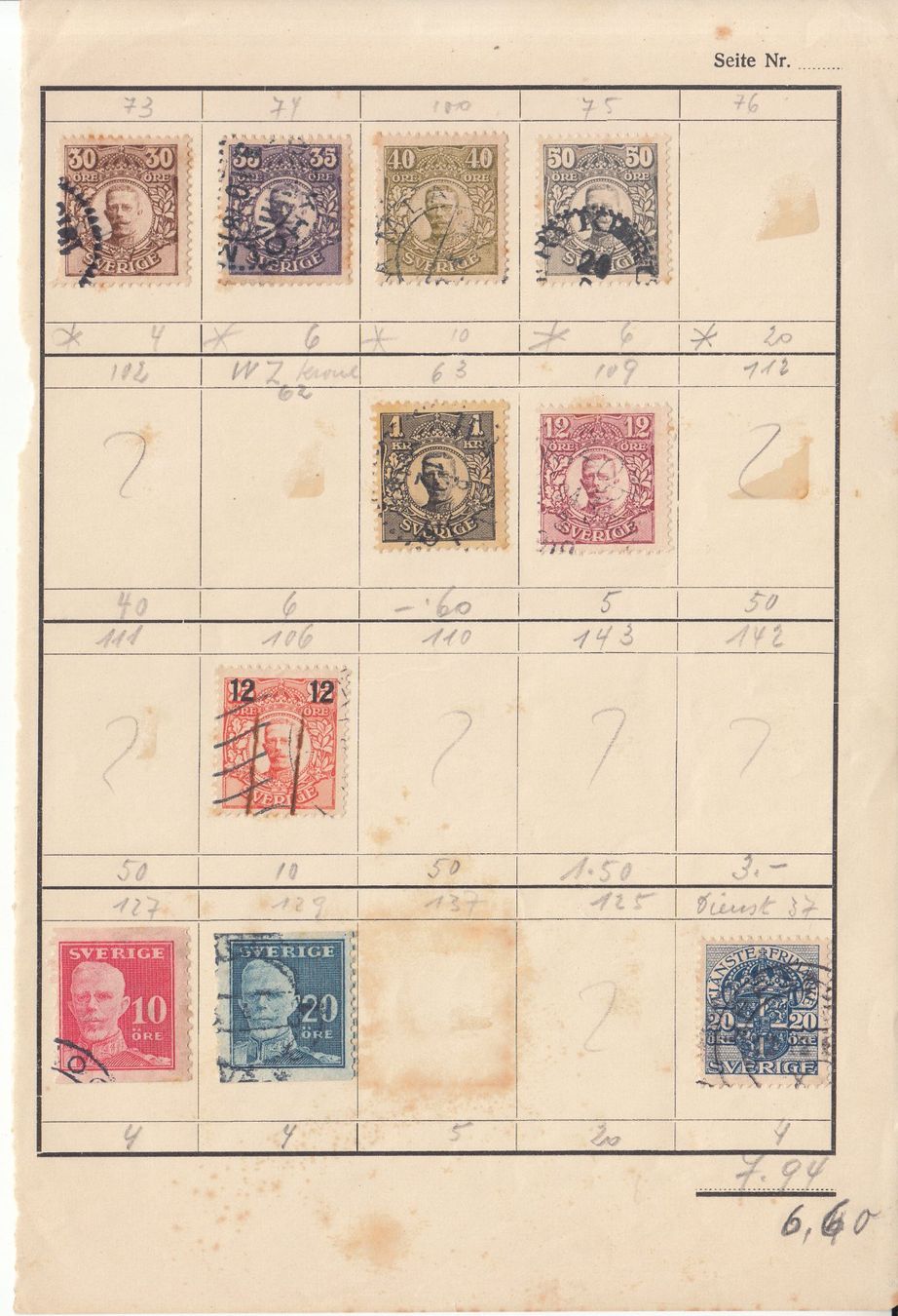 Alle Briefmarken: Auswahlheft Schweden ab 1891 – Gebraucht aus Bürglen TG von StampGraf 7