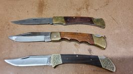 Taschenmesser Set 3 Stck. Holz Messing Klappmesser