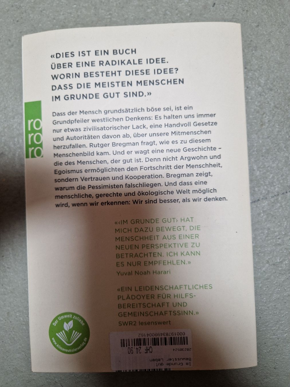 Libri: Buch "Im Grunde gut" von Rutger Bregman – Usato da Zürich venduto da Ischhaltso16 1