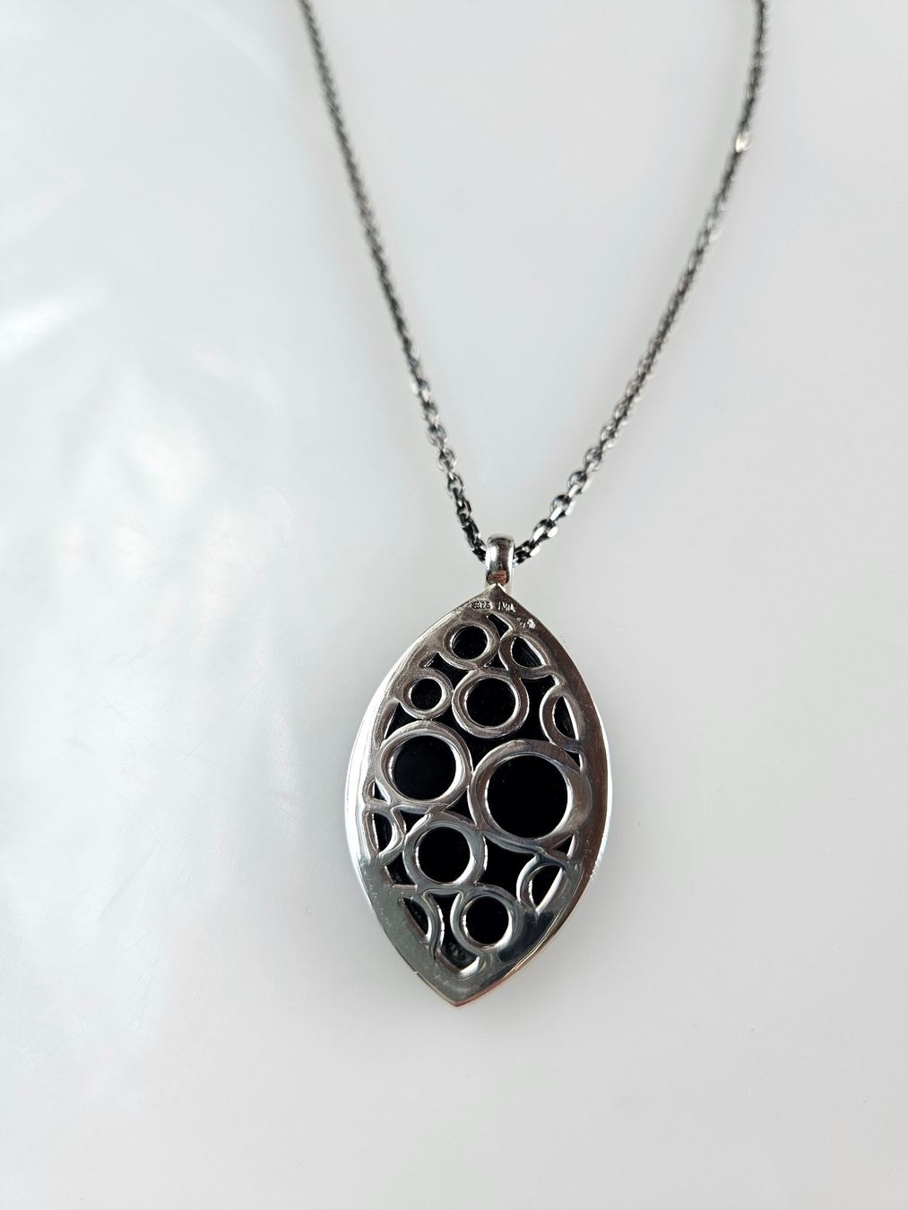 Catenine: Silber Kette mit schwarzem Onyx – Nuovo (secondo la descrizione) da Winterthur venduto da ste_tcx5 3