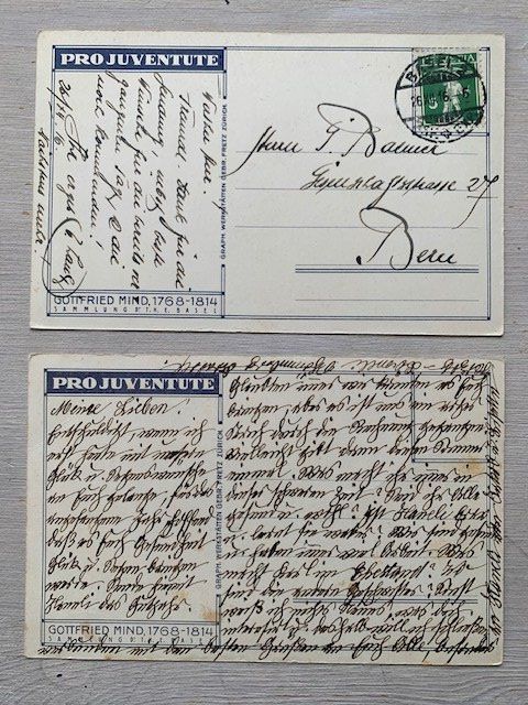 Cartoline postali: 2 Ansichtskarten pro juventute 1915 – Usato da Bern venduto da estalin 1