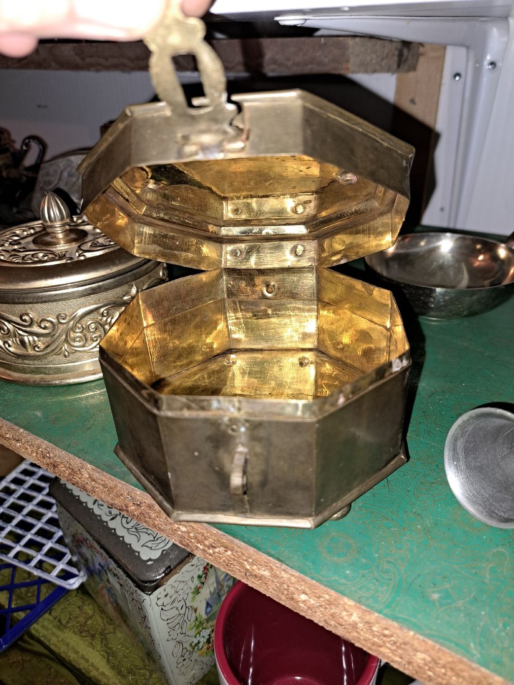 Pots: Antike Messing Schmuckschatulle mit Deckel,  – D'occasion à Kölliken par Upcycling-by-Mc-TAM 3