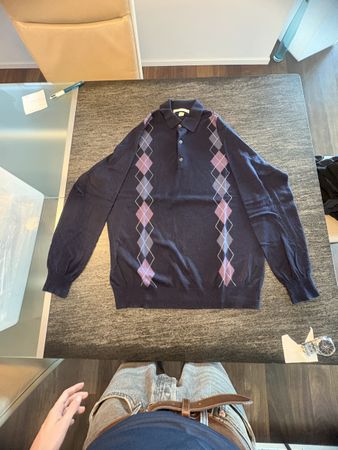 Polo Pullover Kinross Cashmere dunkelblau Grösse L