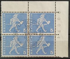1960 Standesläufer Fribourg Viererblock mit TAB