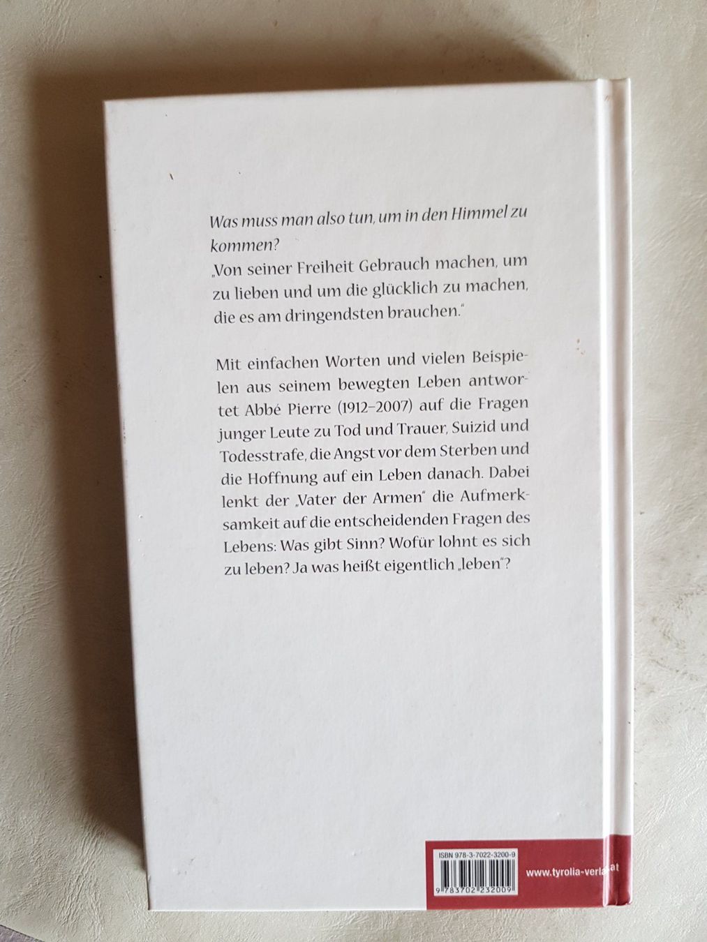 Libri: Buch: Abbé Pierre - Was ist das, der Tod? - 2012 – Usato da Walterswil BE venduto da Lonitti 8