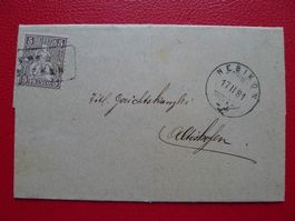 1881, Sitzende: Nr.30, Brief: EBERSECKEN (LU) Rarer Stempel.
