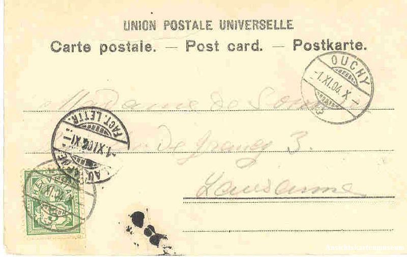 Ansichtskarten: Lausanne -Ecole Vinet -Rue du Midi 1904 – Gebraucht aus Emmenbrücke von teestube 1