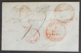 ESPAÑA 1846: Sobre plegable PALMA DE MALLORCA – NAPOLI